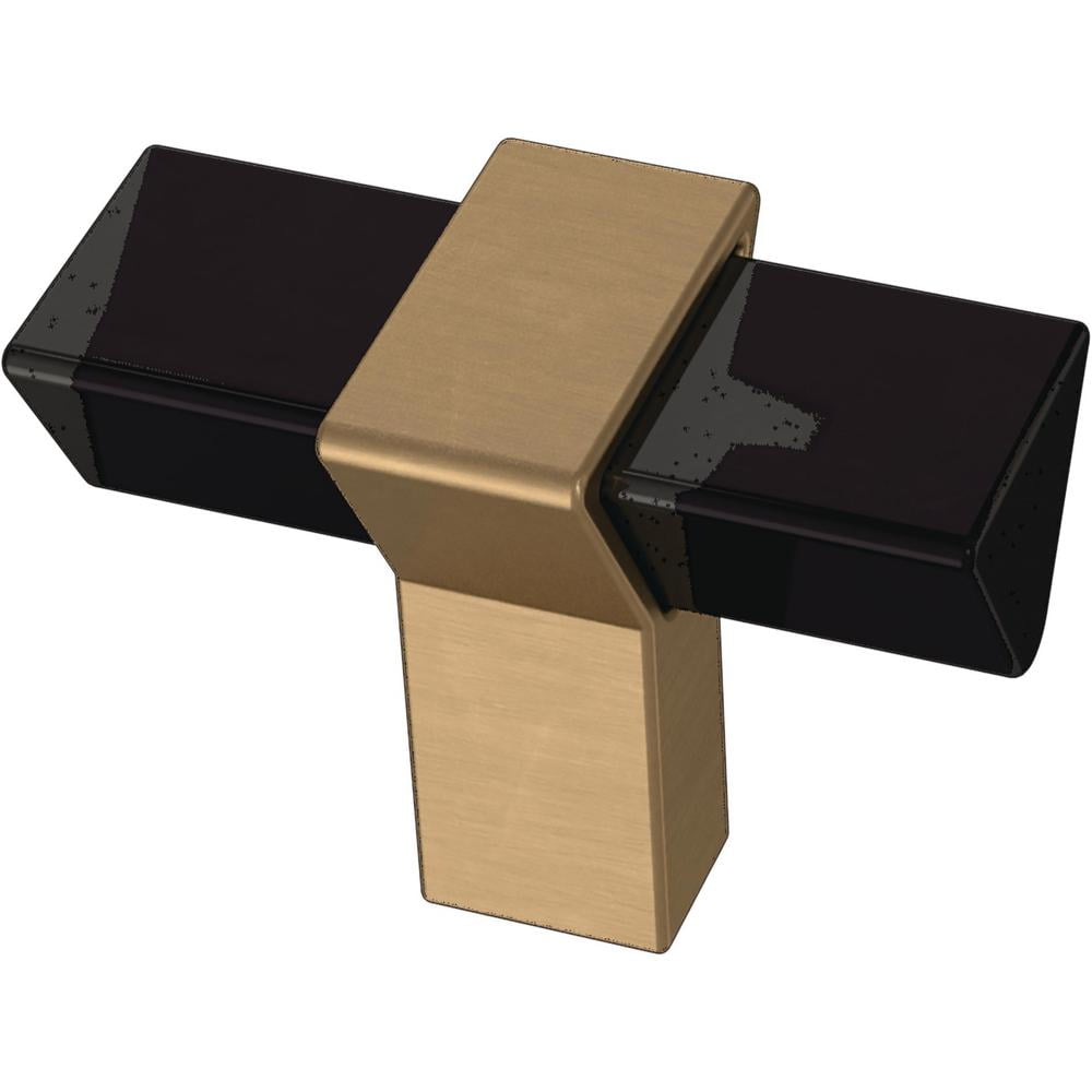 Champagne Bronze and Black T-Shaped Cabinet Knob