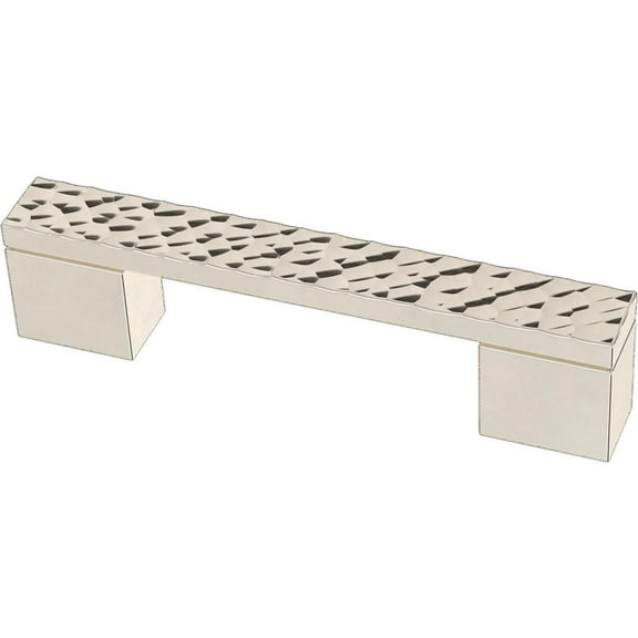 Liberty P41938C-PN Dual Mount 3" & 3 3/4" Modern Hammered Cabinet Pull Polished Nickel