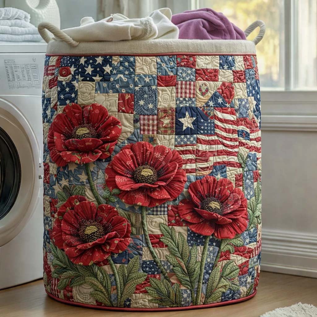 Liberty Poppy Quilted Laundry Basket, Storage Bin Laundry Basket Fabric, House Storage Hamper, Mother Day's Gift Ideas