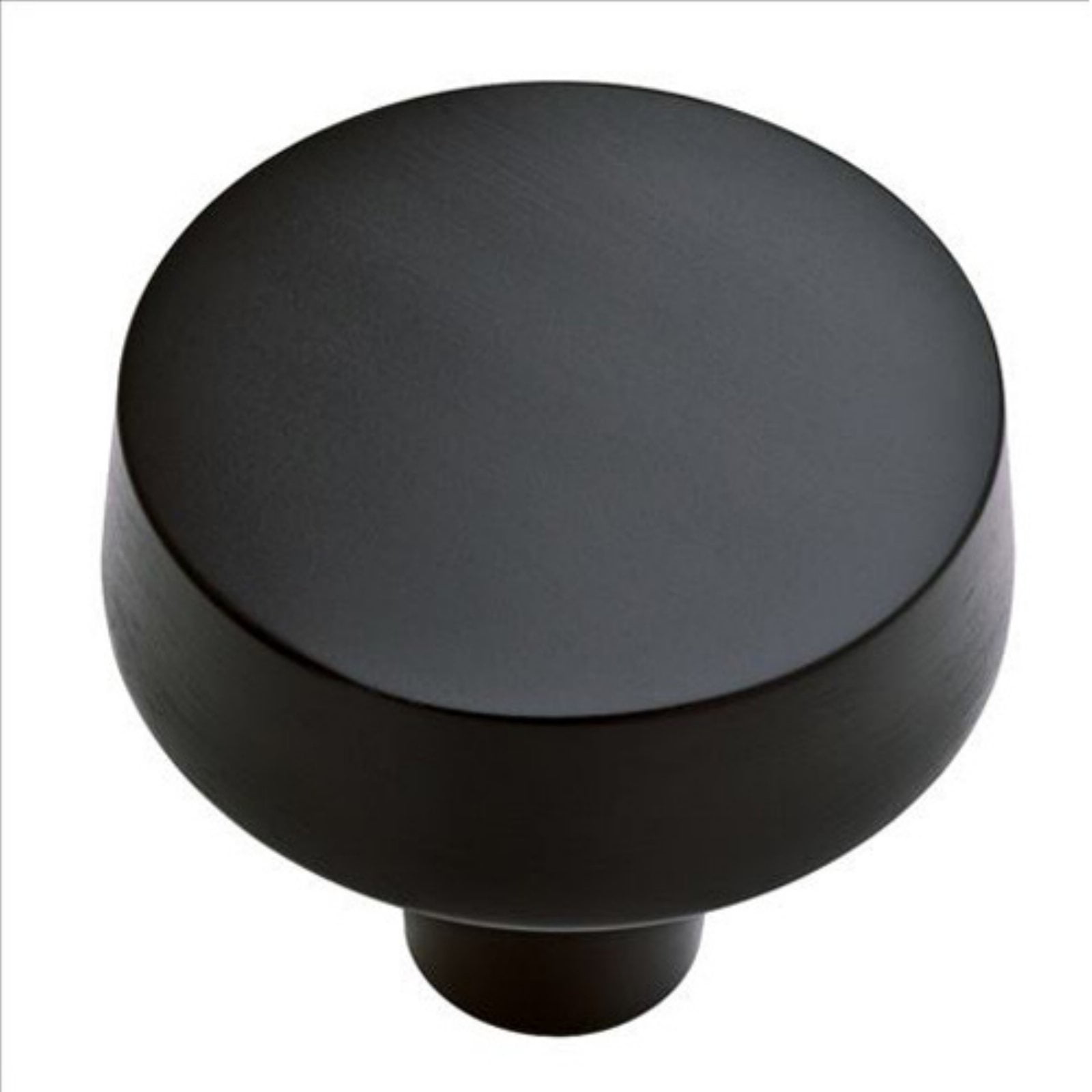 Matte Black Round Modern Brass Knob with Mounting Hardware