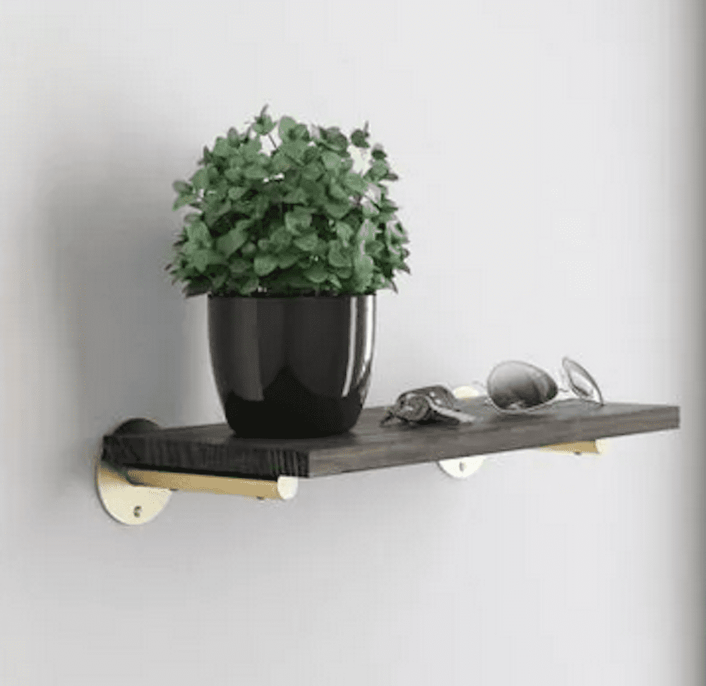 Satin Gold Steel Decorative Shelf Bracket 2-Pack