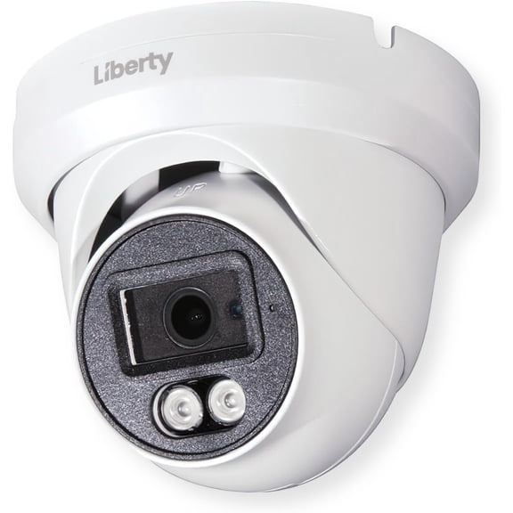 Liberty Security LA5TIR80 Multi-Format 5MP Outdoor Turret Camera, Fixed 2.8mm IR Lens, 2560x1944 Max Resolution at 20 fps, IR Up to 80 feet, IP66 Weatherproof, 12VDC, 1/2.8"" CMOS Image Sensor, White