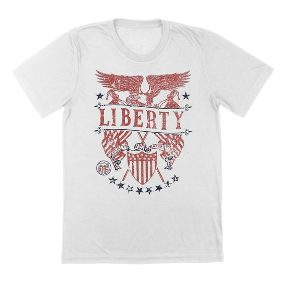 Liberty Shield Americana Graphic White Mens T-Shirt