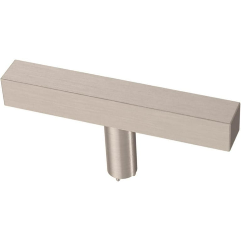 Square Bar 3 in. (76 mm) Satin Nickel Elongated Bar Cabinet Knob Square Bar 3 in. (76 mm) Satin Nickel Elongated Bar Cabinet Knob