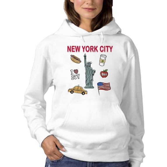 Liberty Statue And Food Hoodie Women -GoatDeals Designs, Female Small