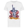 thumbnail image 1 of Liberty, Statue With Waving Flag T-Shirt Men -Image by Shutterstock, Male Small, 1 of 2