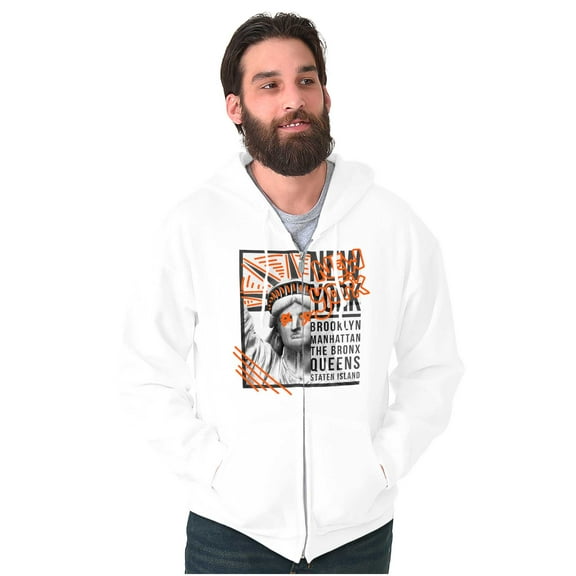 Liberty Stature NY Burroughs Graffiti Zip Up Hoodie Men's Women's Brisco Brands M