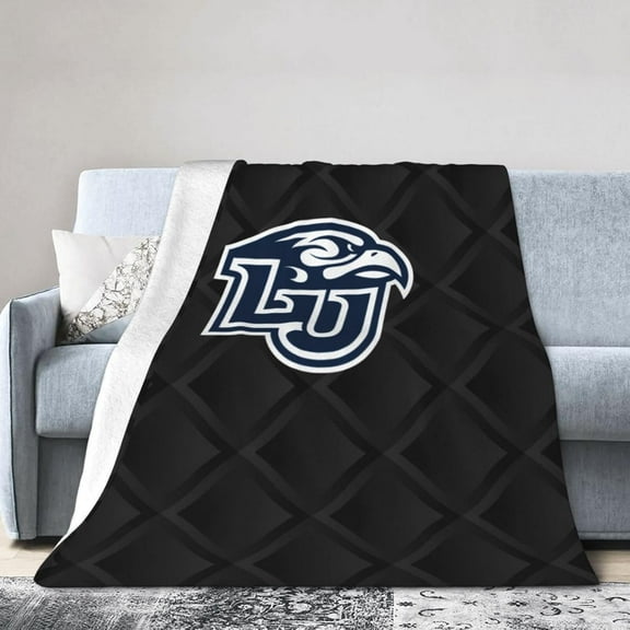 Liberty -University Fleece Blanket, Very Soft Microfiber Flannel Blanket for Couch Warm and Cozy for All Seasons, Black