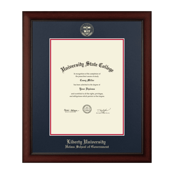 Framerly - Liberty Government Diploma Frame with Navy and Red Mat
