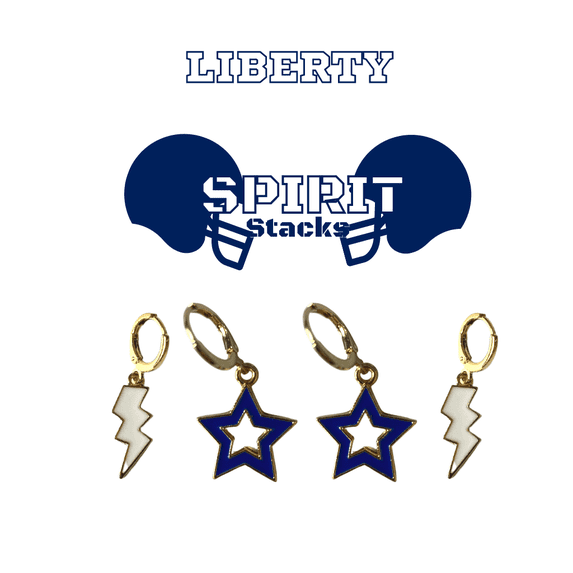 Liberty University Spirit Earring Stack white | navy