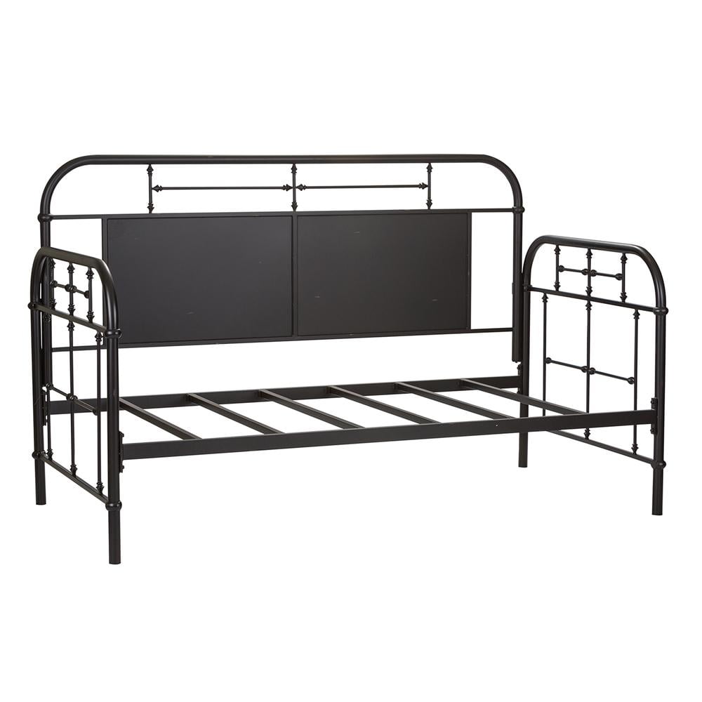 Vintage Black Twin Metal Daybed with Headboard