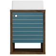 thumbnail image 1 of Liberty Wood Fltg. 18" Bathroom Vanity Sink & Shelf in Rustic Brown & Aqua Blue, 1 of 10