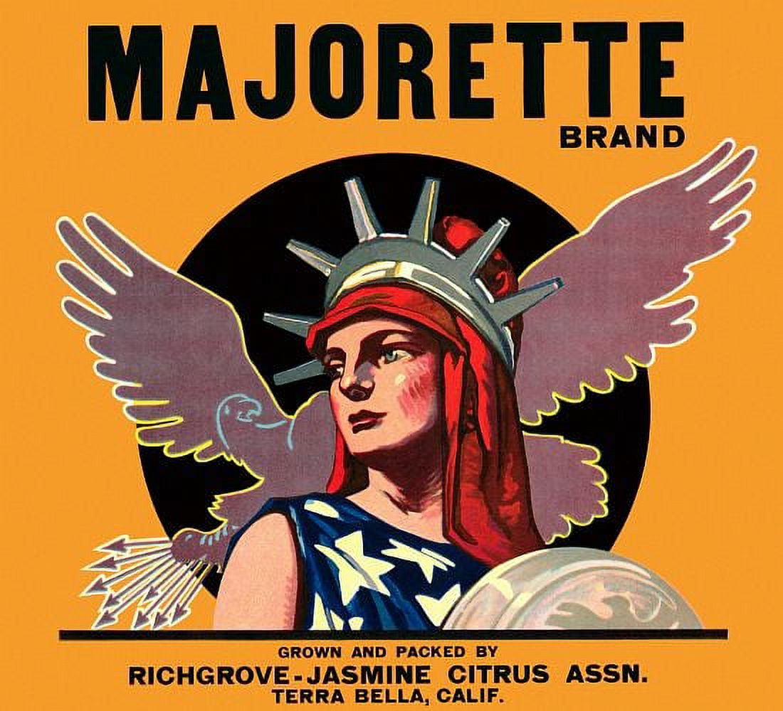 Liberty and Eagle Terra Bella CA label Canvas Art -  (18 x 24)