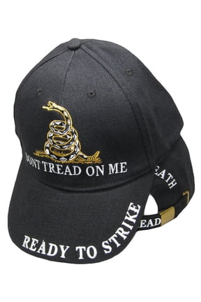 Liberty or Death Gadsden Don't Tread on Me Ready To Strike Black Ball Hat Cap