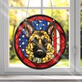 Liberty’s Guardian German Shepherd Stained Glass Style Acrylic Window