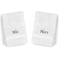 thumbnail image 1 of Liberty21 Oversized, Luxurious His & Hers Embroidered Bath Towels Set. Includes: 1 His and 1 Hers Towel. (White), 1 of 6