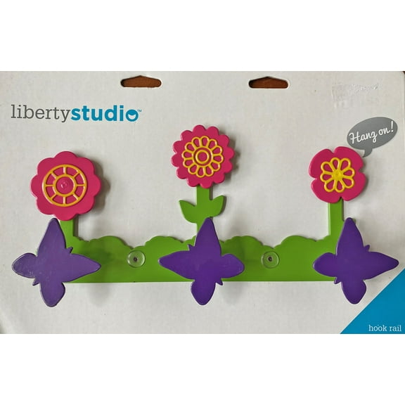 LibertyStudio Wall Mount Flower Design Hook Rail