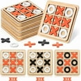 thumbnail image 1 of Libima 12 Pcs Wooden Tic Tac Toe Game Mini Family Board Games Classical Puzzle XO Chess Tabletop Educational Gifts Strategy Board Toys(Classic Color), 1 of 10