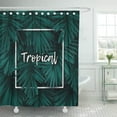 thumbnail image 1 of Libin Above Dark Green Minimalistic Exotic Royal Palm Leaves Abstract Beach Shower Curtain 60x72 inch, 1 of 3