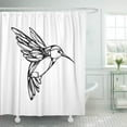 thumbnail image 1 of Libin Abstract Black Elegant Humming Bird Silhouette White Graphic Spring Shower Curtain 60x72 inch, 1 of 3
