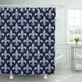 thumbnail image 1 of Libin Abstract Blue and Gray Fleur De Lis That is Shower Curtain 66x72 inch, 1 of 3