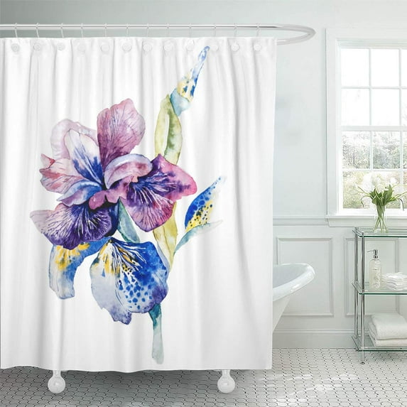 Libin Abstract Flower of Iris Drawing by Watercolor for Weding Shower Curtain 60x72 inch