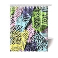 thumbnail image 1 of Libin Abstract Geometric Pattern With Animal PrintShower Curtain Bathroom Decor 60x72 Inch, 1 of 3