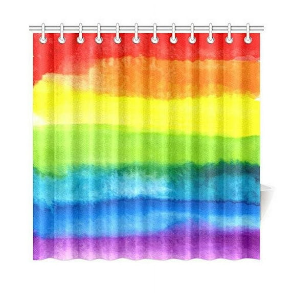 Libin Abstract Rainbow Stripes Shower Curtain, Colorful Peide Polyester Fabric Shower Curtain Bathroom Sets 60x72 Inches