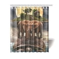 thumbnail image 1 of Libin African Animal Elephants Shower Curtain, Full Moon Night Sea Turtle Polyester Fabric Shower Curtain Bathroom Sets with Hooks 60x72 Inches, 1 of 3