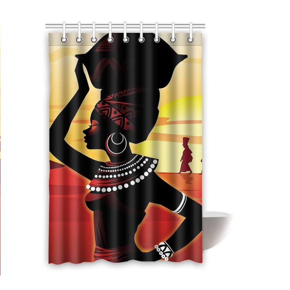 Libin African Women Waterproof Polyester Bathroom Shower Curtain 48x72 Inches