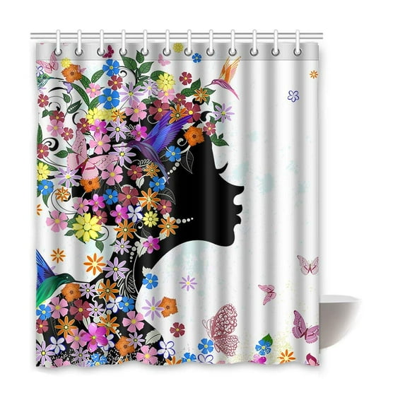Libin African Women Waterproof Polyester Bathroom Shower Curtain 60x72 Inches