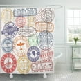 thumbnail image 1 of Libin Airport Skyline Las Vegas USA Stamp Postal Passport Travel Shower Curtain 60x72 inch, 1 of 3