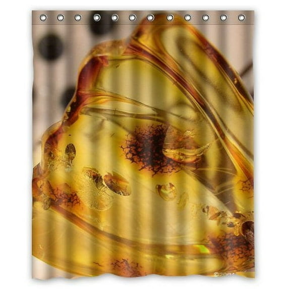 Libin Amber Shower Curtain Polyester Fabric Bathroom Decorative Curtain Size 60x72 Inches