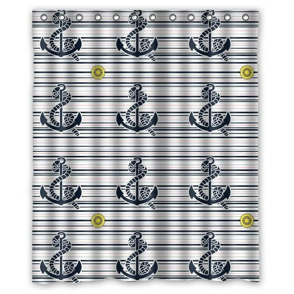 Libin Anchor Waterproof Shower Curtain 66x72 inches