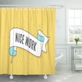 thumbnail image 1 of Libin Ancient Vintage Ribbon Text Nice Work and Linear Drawing Shower Curtain 66x72 inch, 1 of 3