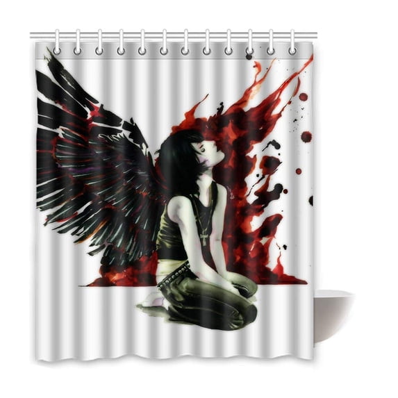 Libin Angel Waterproof Polyester Bathroom Shower Curtain 60x72 Inches