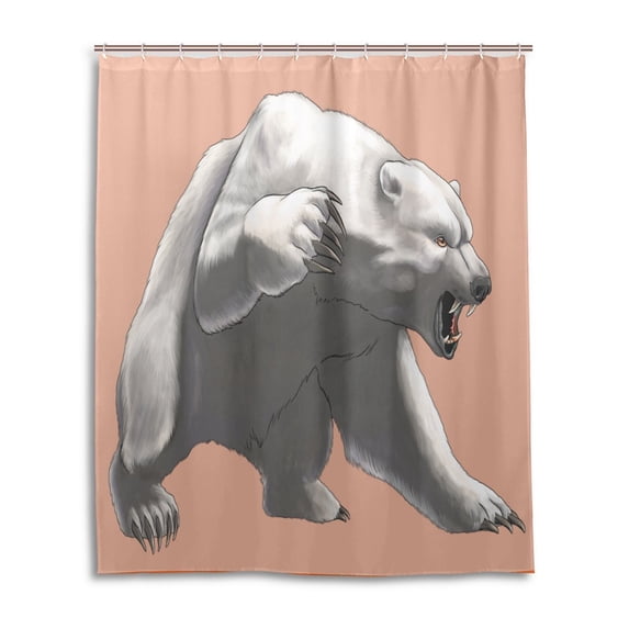 Libin Angry Bear Shower Curtain Waterproof Bathroom Shower Curtain 60x72 inches