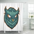 thumbnail image 1 of Libin Angry White Aggressive Owls Head Mascot Strong Bird Shower Curtain 66x72 inch, 1 of 3