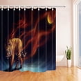 thumbnail image 1 of Libin Animals Decor Tiger with Moonlight in Night Polyester Fabric Bathroom Shower Curtain 66x72 inches, 1 of 3