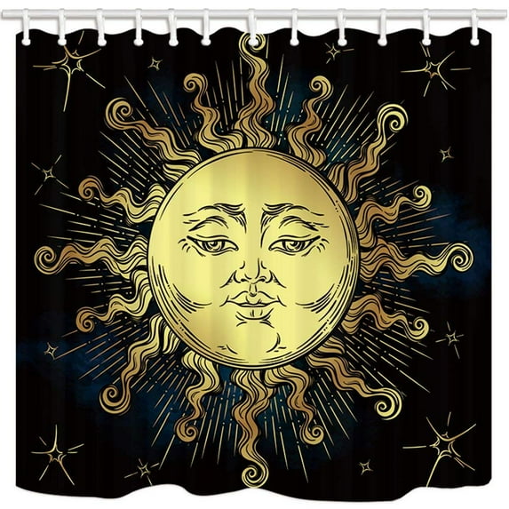 Libin Antique Golden Sun in Boho Chic Fabric Polyester Fabric Bathroom Shower Curtain 66x72 inches