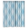 thumbnail image 1 of Libin Argyle Blue And White Classic Elegant Argyle Texture Shower Curtain Polyester Fabric Bathroom Decorative Curtain Size 60x72 Inches, 1 of 3