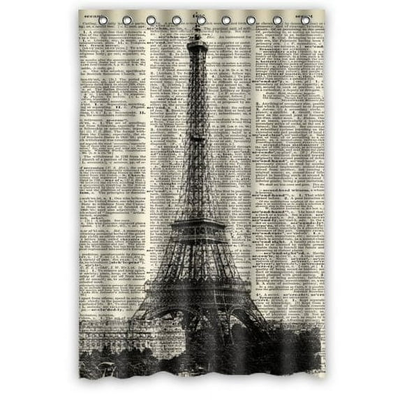 Libin Art Eiffel Tower Paris France Shower Curtain Polyester Fabric Bathroom Decorative Curtain Size 48x72 Inches