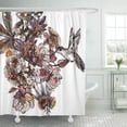 thumbnail image 1 of Libin Artistic Beige Anniversary Flowers and Hummingbird Pink Antique Beautiful Shower Curtain 66x72 inch, 1 of 3