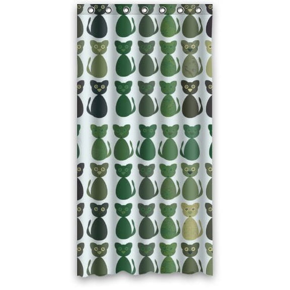 Libin Artistic Design Cats Shower Curtain Waterproof Polyester Fabric Bathroom Curtain 36x72 inch