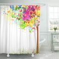 thumbnail image 1 of Libin August Colorful Rainbow Summer Composition Multicolor Tree Green June Shower Curtain 66x72 inch, 1 of 3