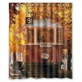thumbnail image 1 of Libin Autumn Orange Trees Path With Bus Shower Curtain Polyester Fabric Bathroom Decorative Curtain Size 60x72 Inches, 1 of 3