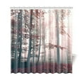 thumbnail image 1 of Libin Autumn Trees Landscape Shower Curtain, Red Foggy Dreamy Forest Polyester Fabric Shower Curtain Bathroom Sets with Hooks 66x72 Inches, 1 of 3