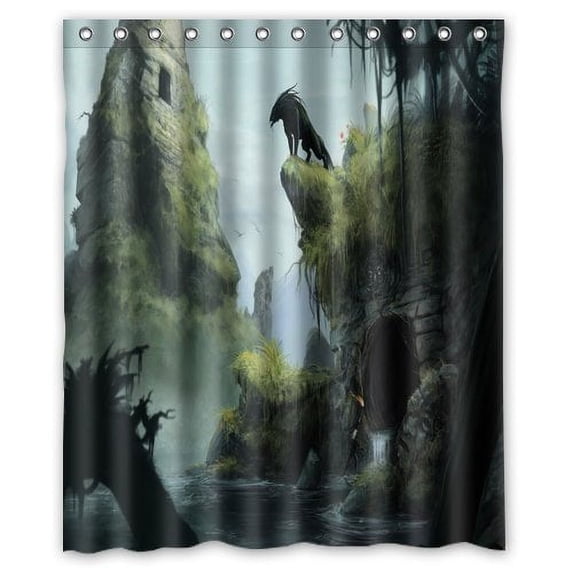 Libin Awesome Concept Arts Shower Curtain Polyester Fabric Bathroom Decorative Curtain Size 60x72 Inches