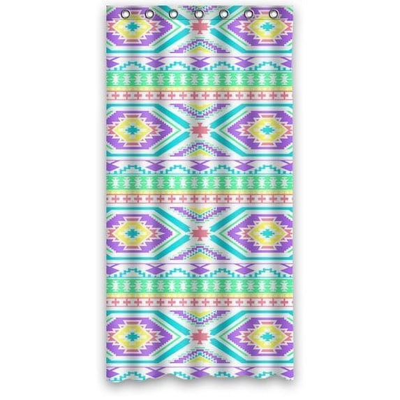 Libin Aztec Geometric Shower Curtain Polyester Fabric Bathroom Decorative Curtain Size 36x72 Inches