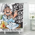 thumbnail image 1 of Libin Back Funny Mad Scientist School Fun Chemistry Math Science Shower Curtain 60x72 inch, 1 of 3